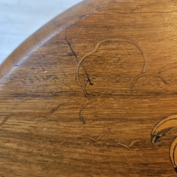 VTG INLAID WOOD PLAQUE PICTURE WALL ART WITH INLAY BONE ELEPHANTS 12" x 9" - Picture 12 of 12